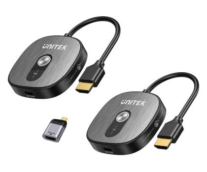 Konwerter Unitek Konwerter bezprzewodowy HDMI 4K@30Hz adapterem USB-C do HDMI